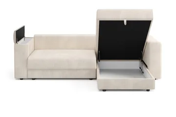 Bergen Ekstra dyb 3-personers sovesofa med divan og topmadras i polyetherskum, vendbar sommer- og vinterside og vaskbart betræk - Beige - Møbler - Sofaer - Sovesofaer