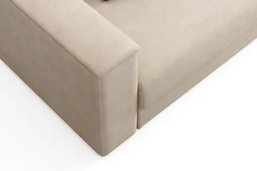 Bergen Ekstra dyb 3-personers sovesofa med divan og topmadras i latex og vaskbart betræk - Beige - Møbler - Sofaer - Sovesofaer