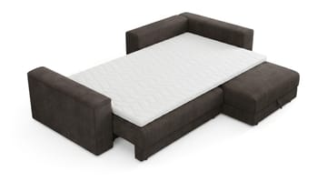 Bergen Ekstra dyb 3-personers sovesofa med divan og topmadras i polyetherskum, vendbar sommer- og vinterside og vaskbart betræk - Taupe - Møbler - Sofaer - Sovesofaer
