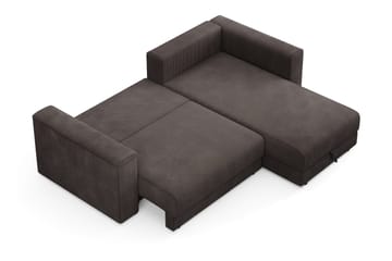 Bergen Ekstra dyb 3-personers sovesofa med divan og topmadras i polyetherskum og vaskbart betræk - Taupe - Møbler - Sofaer - Sovesofaer