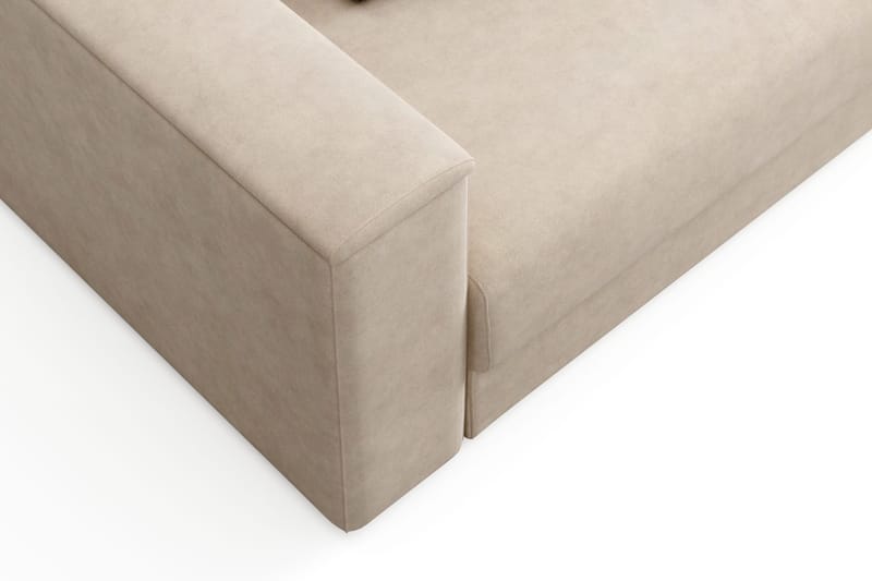 Bergen Ekstra dyb Fremadudtræk 3-personers sovesofa med divan og topmadras i polyetherskum, vendbar sommer- og vinterside og vaskbart betræk - Brunt stof - Møbler - Sofaer - Sovesofaer - Sovesofa chaiselong