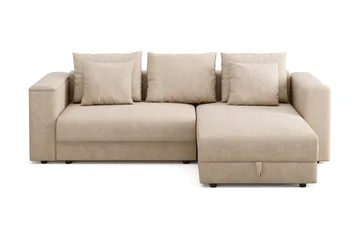 Bergen Ekstra dyb Fremadudtræk 3-personers sovesofa med divan og topmadras i polyetherskum og vaskbart betræk