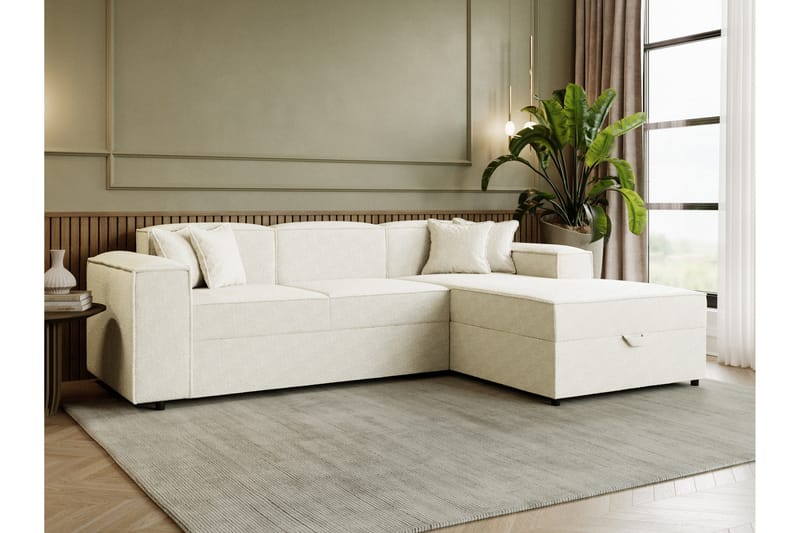 Bizantine Sovesofa m. Chaiselong 3-personers - Hvid - Møbler - Sofaer - Sovesofaer