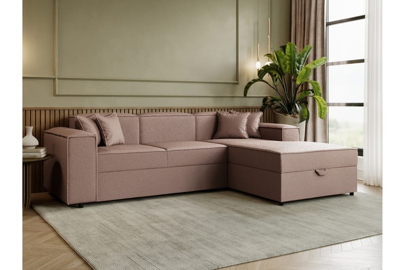 Bizantine Sovesofa m. Divan 3-personers - Lyserød - Møbler - Sofaer - Sovesofaer