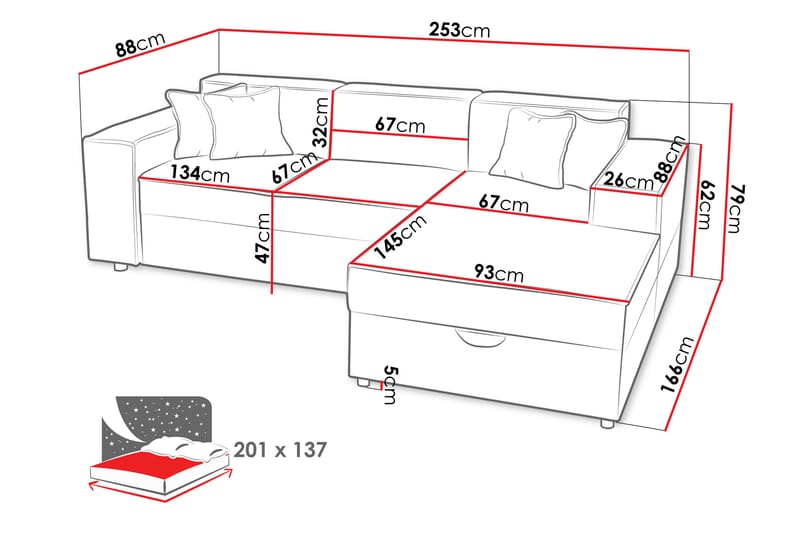 Bizantine Sovesofa m. Divan 3-personers - Grå - Møbler - Sofaer - Sovesofaer