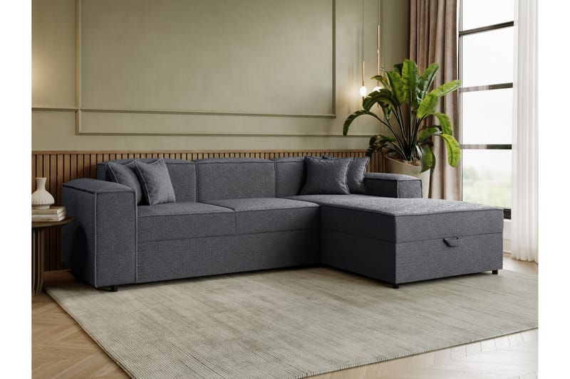 Bizantine Sovesofa m. Divan 3-personers - Grå - Møbler - Sofaer - Sovesofaer