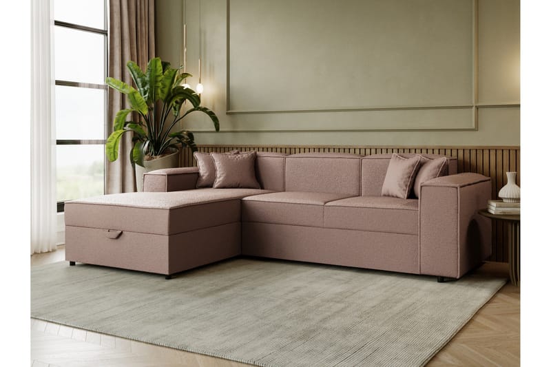 Bizantine Sovesofa m. Divan 3-personers - Lyserød - Møbler - Sofaer - Sovesofaer