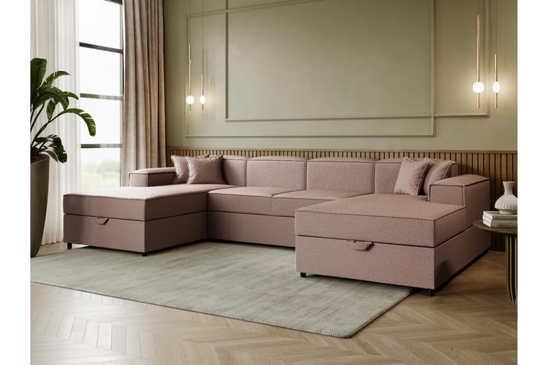 Bizantine Sovesofa med dobbeldivan 4-personers - Lyserød - Møbler - Sofaer - Sovesofaer