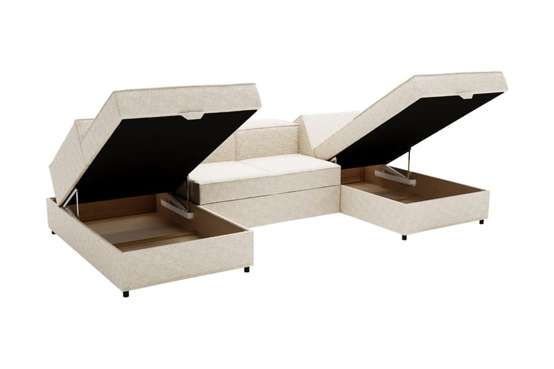 Bizantine Sovesofa med dobbeldivan 4-personers - Hvid/Sort - Møbler - Sofaer - Sovesofaer