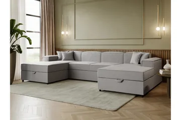 Bizantine Sovesofa med dobbeldivan 4-personers - Hvid/Sort - Møbler - Sofaer - Sovesofaer