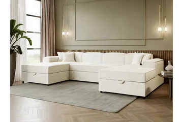 Bizantine Sovesofa med dobbeldivan 4-personers - Hvid - Møbler - Sofaer - Sovesofaer