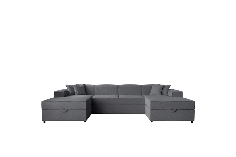 Bizantine Sovesofa med dobbeldivan 4-personers - Grå - Møbler - Sofaer - Sovesofaer