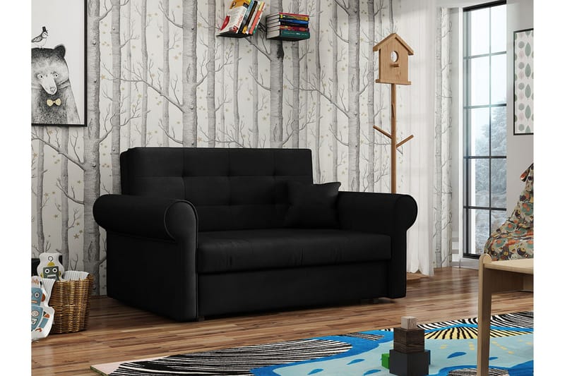 Bliaka 2-Pers.  Sovesofa - Velour/Sort - Møbler - Sofaer - Sovesofaer
