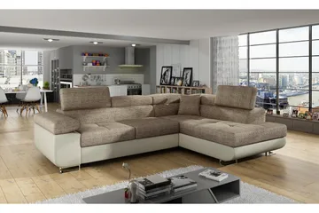 Bobis Sovesofa med Chaiselong Højre - Beige - Møbler - Sofaer - Sovesofaer