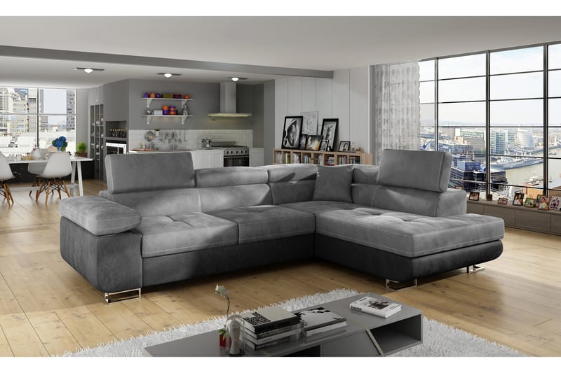 Bobis Sovesofa med Chaiselong Højre - Grå - Møbler - Sofaer - Sovesofaer