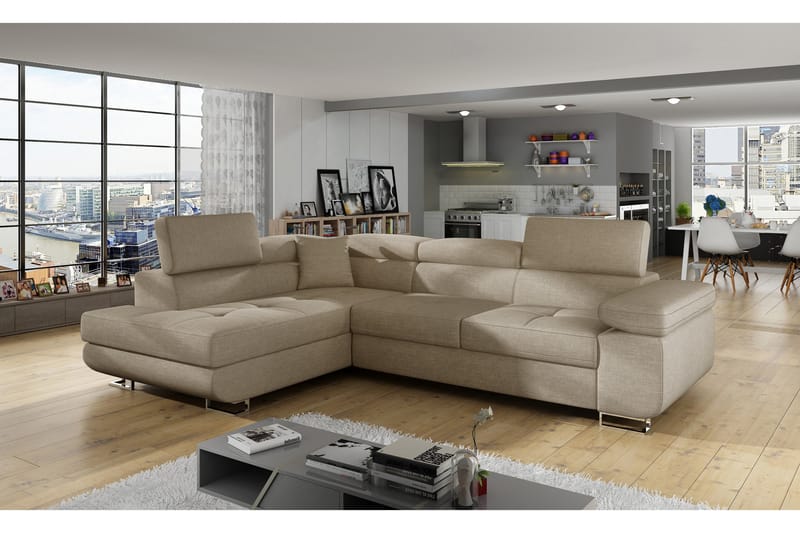 Bobis Sovesofa med Chaiselong Venstre - Beige - Sovesofaer - Sovesofa chaiselong