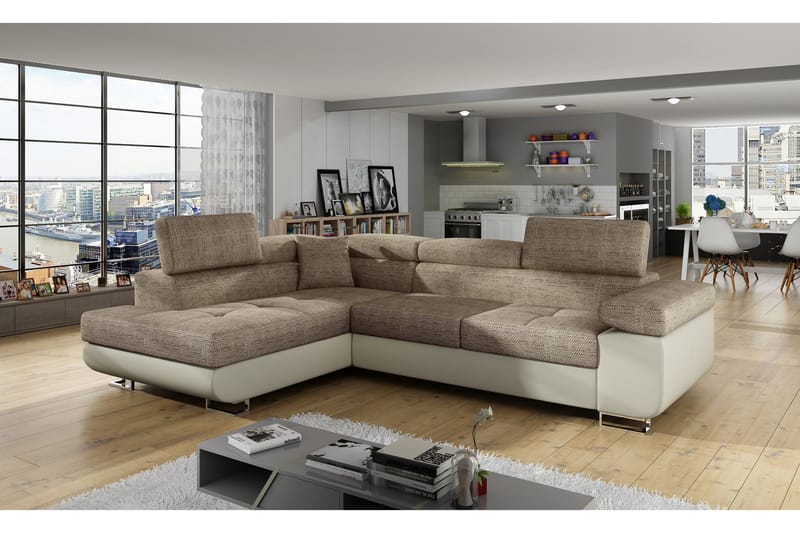 Bobis Sovesofa med Chaiselong Venstre - Beige - Møbler - Sofaer - Sovesofaer
