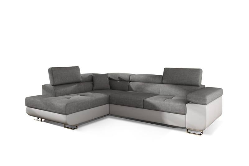 Bobis Sovesofa med Chaiselong Venstre - Grå/Hvid - Møbler - Sofaer - Sovesofaer