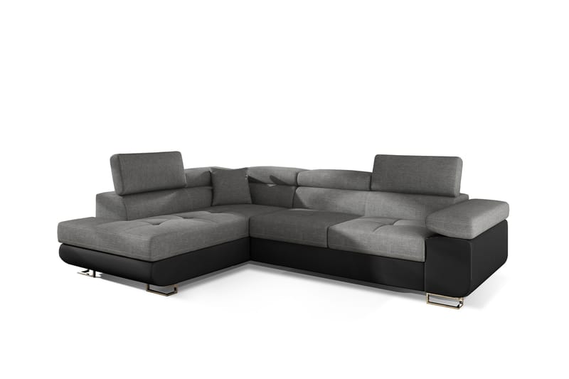 Bobis Sovesofa med Chaiselong Venstre - Grå/Sort - Møbler - Sofaer - Sovesofaer