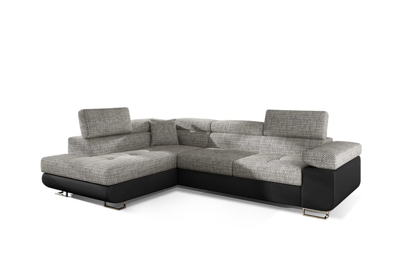 Bobis Sovesofa med Chaiselong Venstre - Grå/Sort - Møbler - Sofaer - Sovesofaer