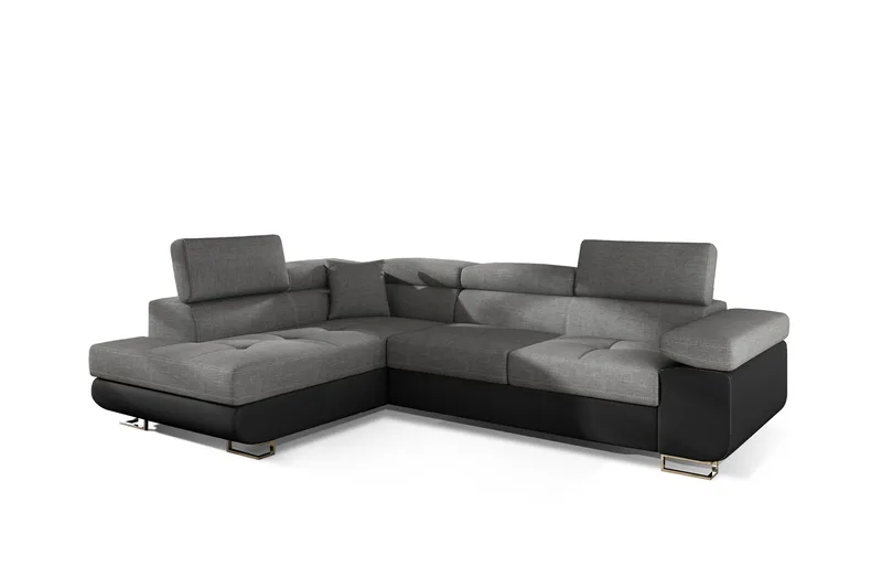 Bobis Sovesofa med Chaiselong Venstre - Grå/Sort - Møbler - Sofaer - Sovesofaer