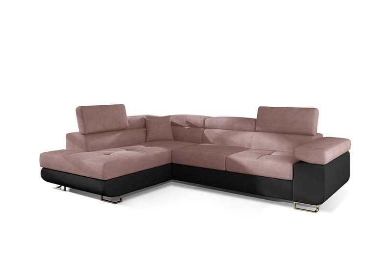 Bobis Sovesofa med Chaiselong Venstre - Lyserød/Sort - Møbler - Sofaer - Sovesofaer