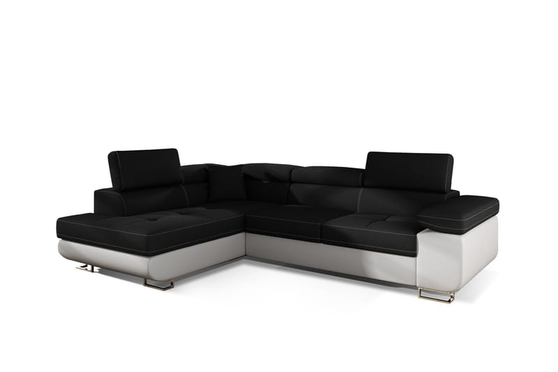 Bobis Sovesofa med Chaiselong Venstre - Sort/Hvid - Møbler - Sofaer - Sovesofaer