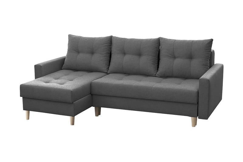 Bodo Sovesofa med diva 222x140x90 cm - Mørkegrå - Sovesofaer - Sovesofa chaiselong