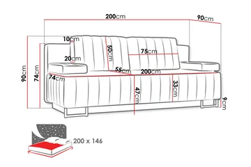 Bonsall 3-pers. Sovesofa - Møbler - Sofaer - Sovesofaer