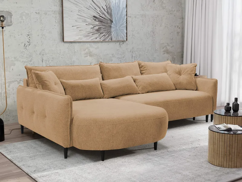 Bornalle 3-personers sovesofa med chaiselong - beige - Møbler - Sofaer - Sovesofaer