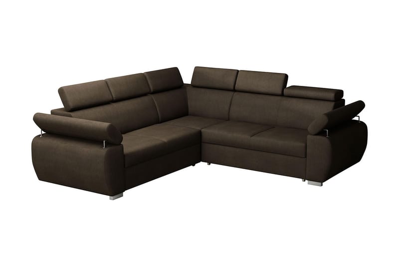 Boston Hjørnesofa - Brun - Sovesofaer - Hjørnesovesofa - Velour sofaer