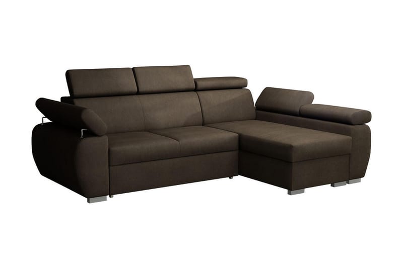 Boston Hjørnesofa Højre - Brun - Sovesofaer - Sovesofa chaiselong - Velour sofaer