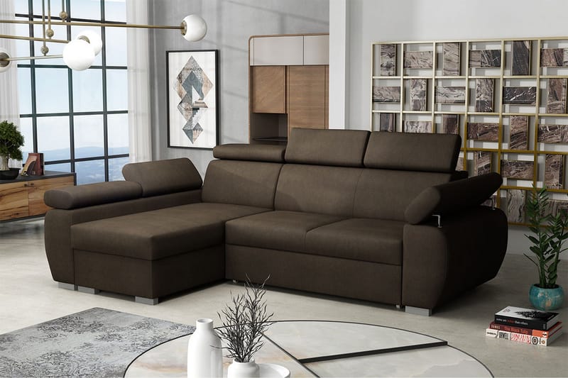 Boston Hjørnesofa Venstre - Brun - Møbler - Sofaer - Sovesofaer