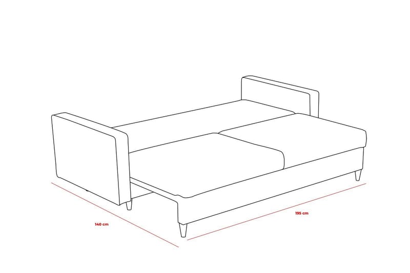 Braneles Sovesofa 3-personer - Grå - Møbler - Sofaer - Sovesofaer