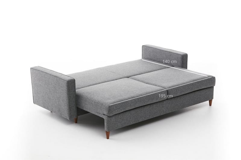 Braneles Sovesofa 3-personer - Grå - Møbler - Sofaer - Sovesofaer