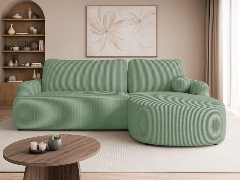 Branrel 3-personers sofa med chaiselong - mint - Møbler - Sofaer - Sovesofaer