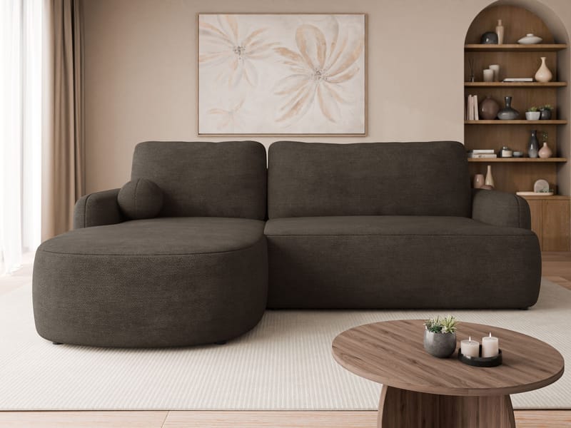 Branrel 3-personers sofa med chaiselong - Brun - Møbler - Sofaer - Sovesofaer