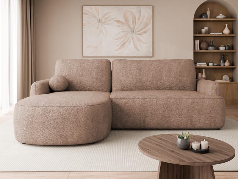 Branrel 3-personers sofa med chaiselong - pink - Møbler - Sofaer - Sovesofaer