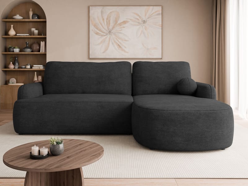 Branrel 3-personers sofa med chaiselong - Sort - Møbler - Sofaer - Sovesofaer