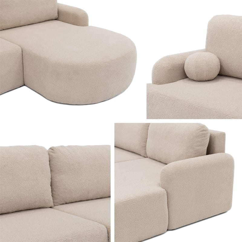 Branrel 3-personers sofa med chaiselong - gul - Møbler - Sofaer - Sovesofaer