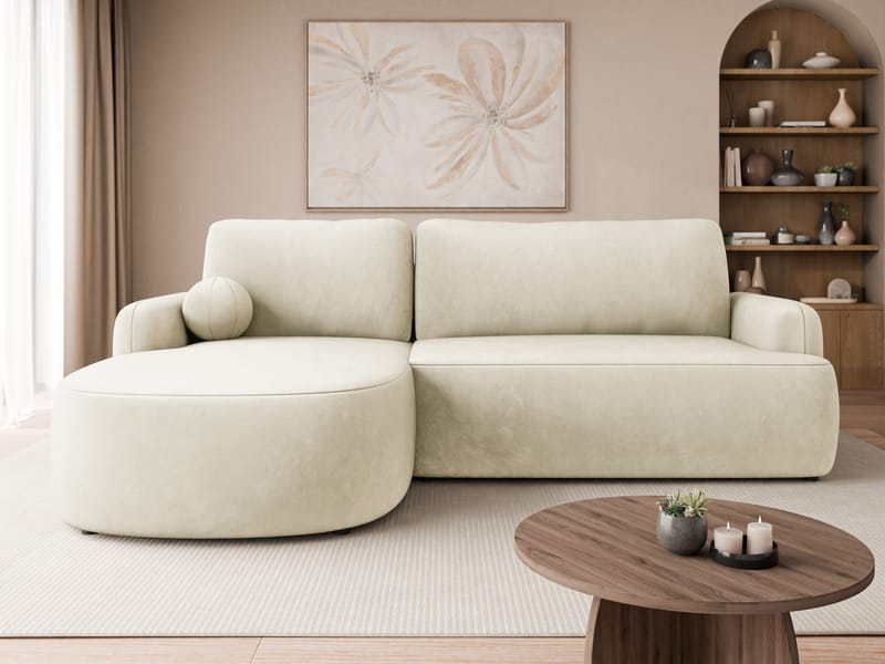 Branrel 3-personers sofa med chaiselong - beige - Møbler - Sofaer - Sovesofaer