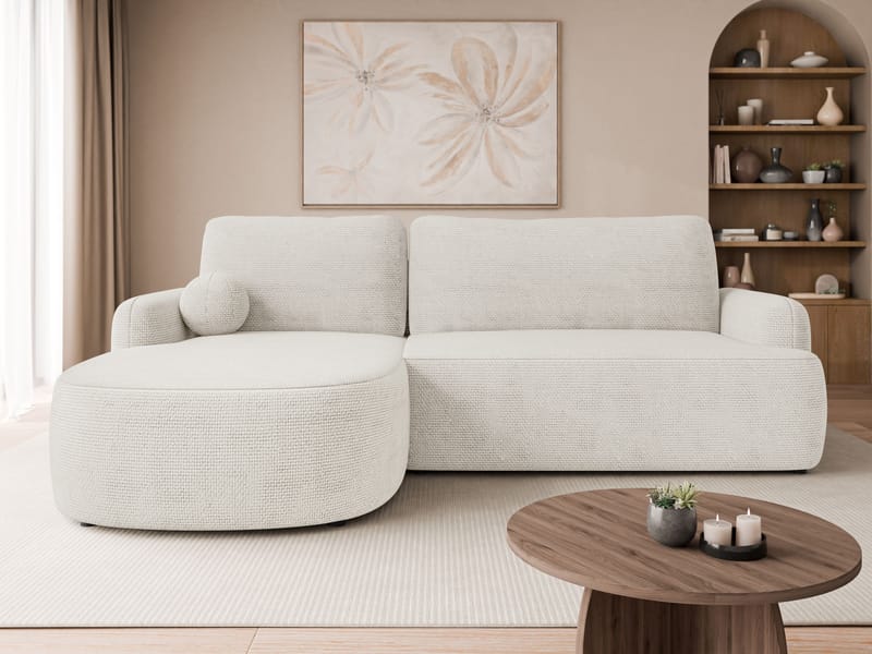 Branrel 3-personers sofa med chaiselong - hvid - Møbler - Sofaer - Sovesofaer