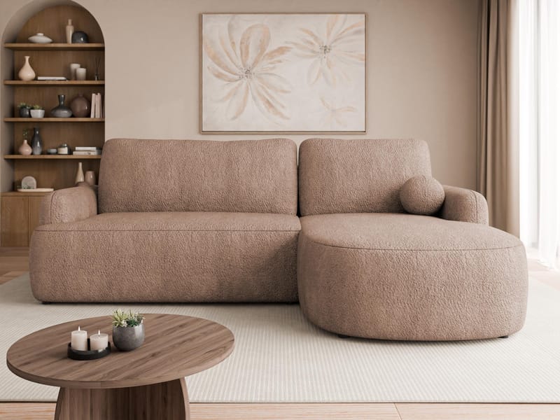 Branrel 3-personers sofa med chaiselong - pink - Møbler - Sofaer - Sovesofaer