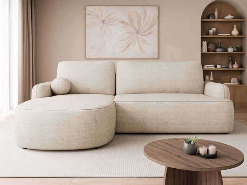 Branrel 3-personers sofa med chaiselong - beige - Møbler - Sofaer - Sovesofaer