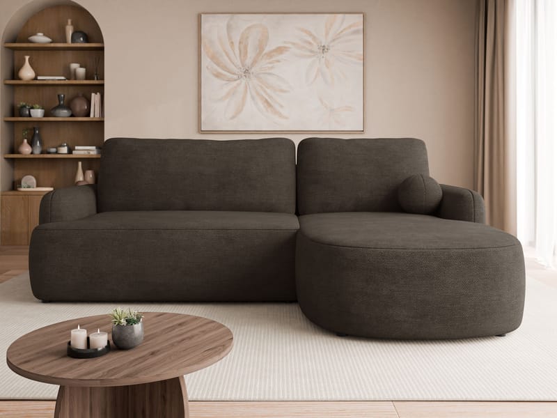 Branrel 3-personers sofa med chaiselong - Brun - Møbler - Sofaer - Sovesofaer