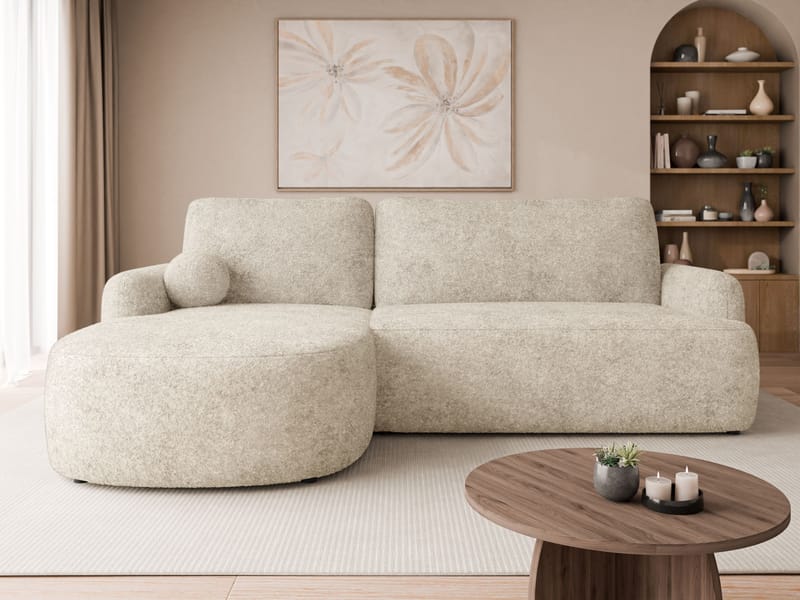 Branrel 3-personers sofa med chaiselong - beige - Møbler - Sofaer - Sovesofaer