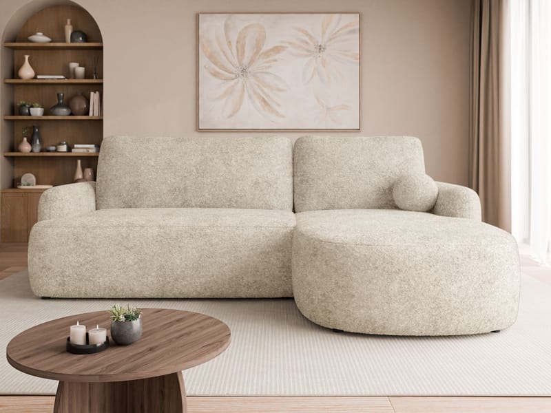 Branrel 3-personers sofa med chaiselong - beige - Møbler - Sofaer - Sovesofaer