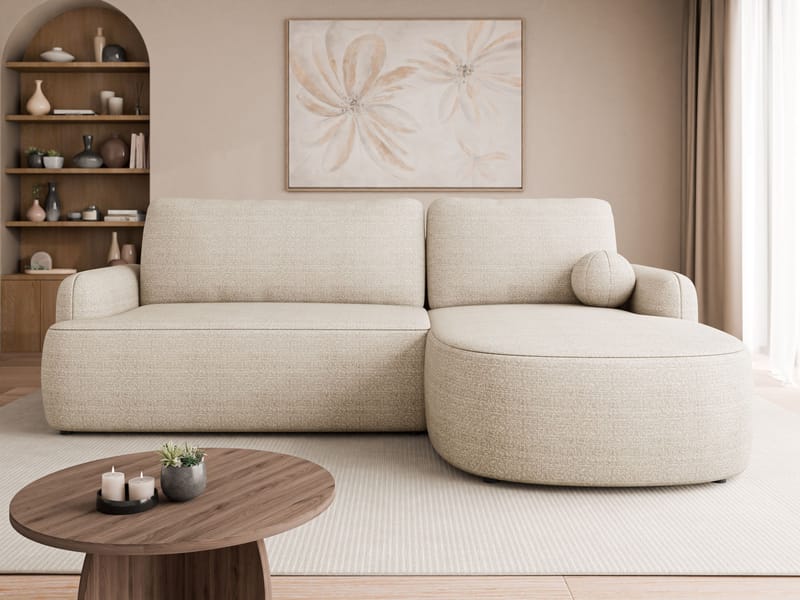Branrel 3-personers sofa med chaiselong - beige - Møbler - Sofaer - Sovesofaer