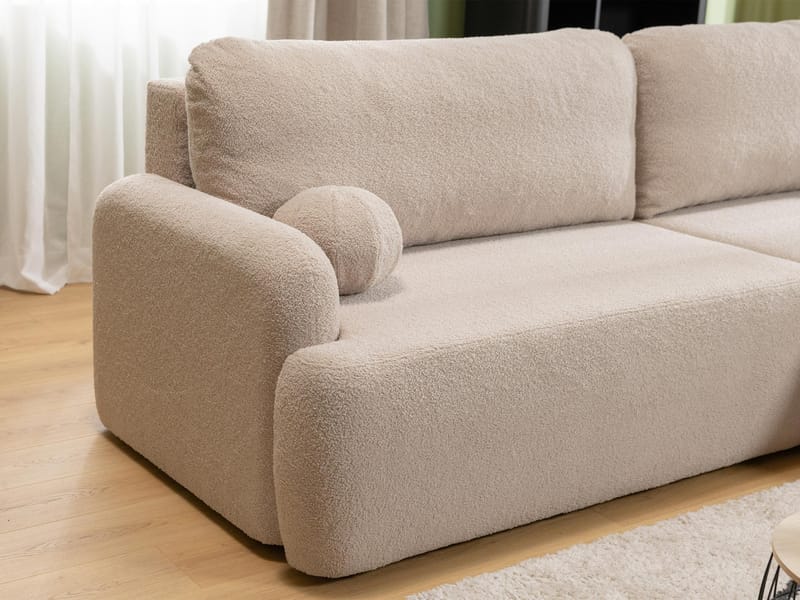 Branrel 4-personers sovesofa med divan venstre - Beige - Møbler - Sofaer - Sovesofaer