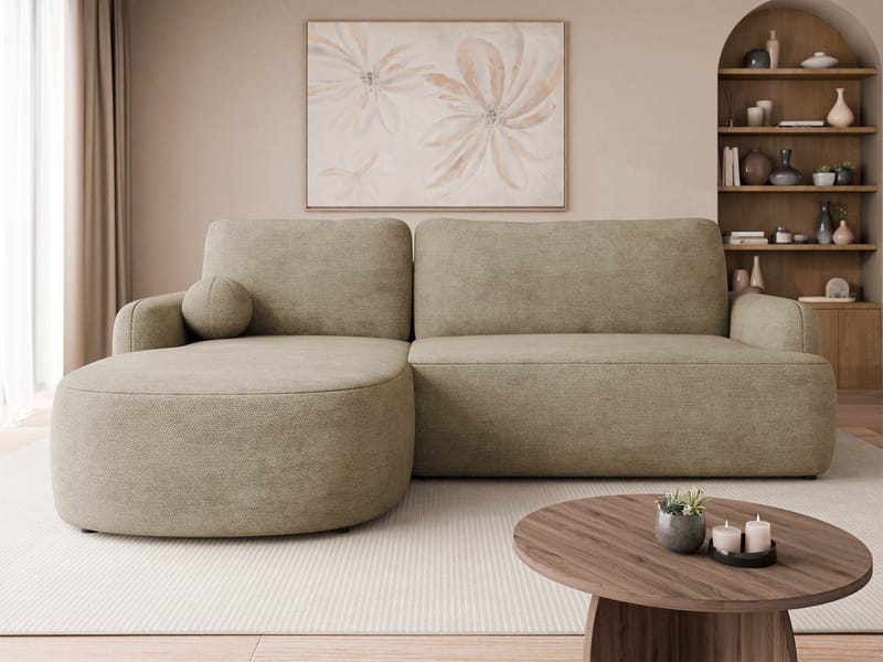 Branrel 4-personers sovesofa med divan venstre - Beige - Møbler - Sofaer - Sovesofaer